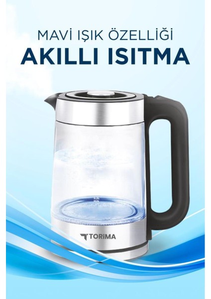 Şeffaf Cam Ledli 1500W Su Isıtıcı, 1.8l, Beyaz Renk fiyatları