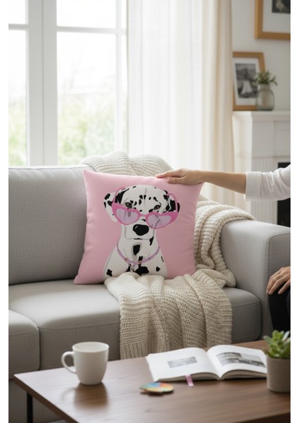 Dekoratif Çerçeveli Hayvan Figürlü Dolgulu Yastık Hediye Pamuk Kırlent Minder 43X43 cm fiyatları