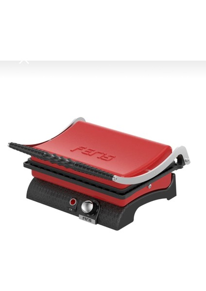 Inox Döküm Tost Makinesi, Kırmızı, Pratik ve Şık Tasarım