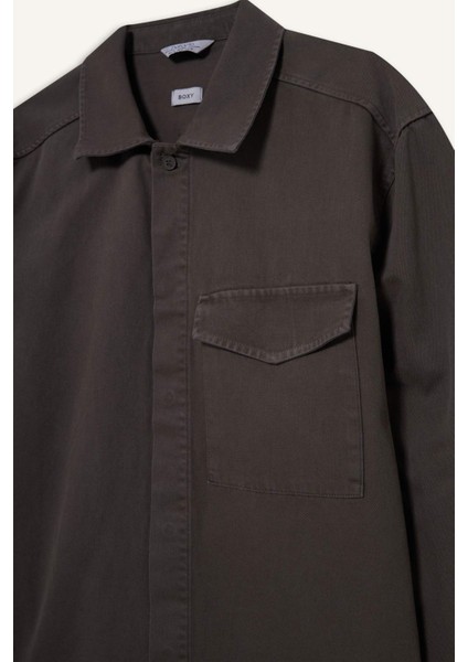 Boxy Fit Gabardin Uzun Kollu Gömlek G3184AX25AU fiyatları