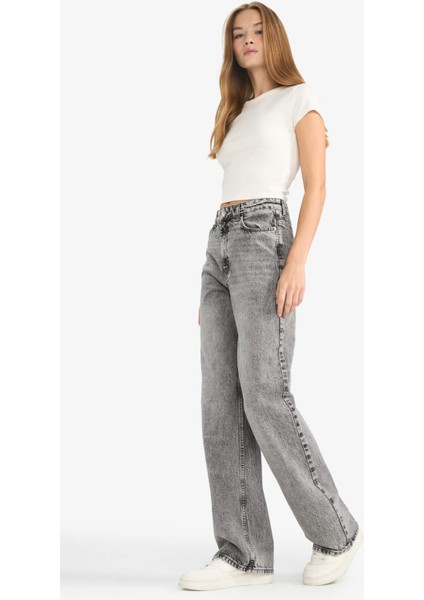 Straight Fit Yüksek Bel Uzun Jean Yıkamalı Pantolon G3543AX25CW modelleri