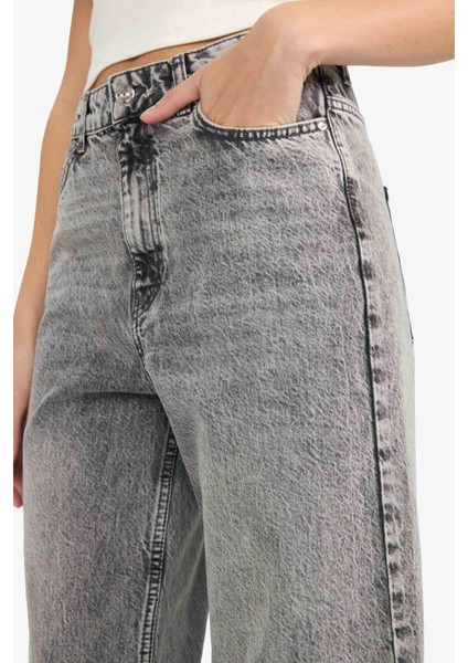 Straight Fit Yüksek Bel Uzun Jean Yıkamalı Pantolon G3543AX25CW indirimleri