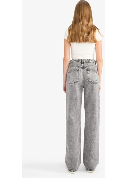 Straight Fit Yüksek Bel Uzun Jean Yıkamalı Pantolon G3543AX25CW