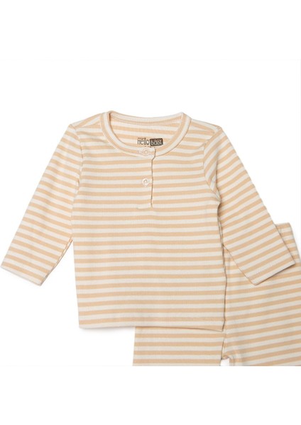 Erkek Bebek Uzun Kol Pijama Takımı Kaşkorse Bisiklet Yaka Ribanalı Paça modelleri