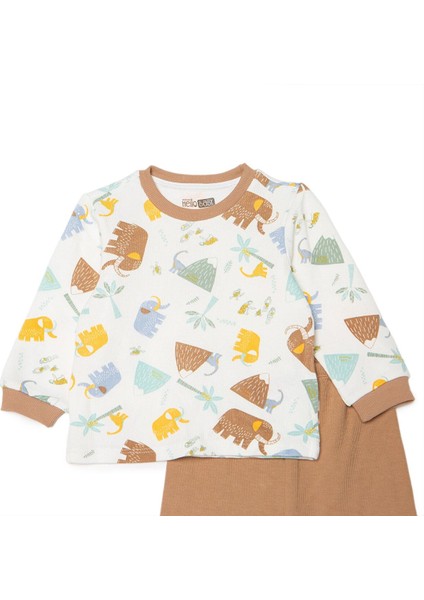 Erkek Bebek Uzun Kol Pijama Takımı Selanik Bisiklet Yaka Uzun Kol Ribanalı Paça modelleri