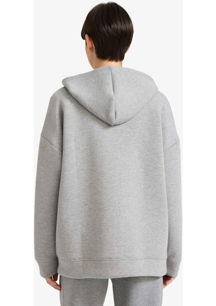 Oversize Geniş Kalıp Kapüşonlu Skuba Dalgıç Kumaş Hırka C6871AX25AU indirimleri