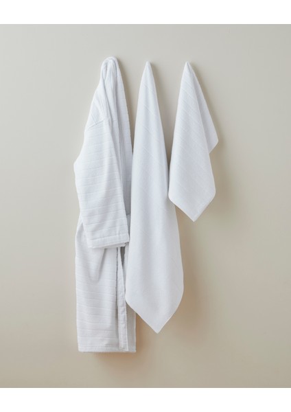 Sandy Stripe Pamuk Bornoz L-Xl Beyaz fırsatları