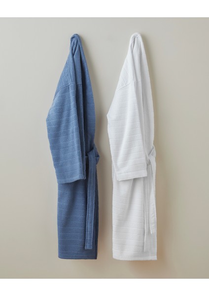 Sandy Stripe Pamuk Bornoz L-Xl Beyaz indirimleri