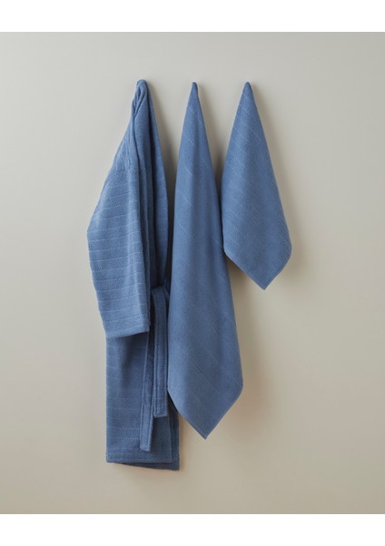 Sandy Stripe Pamuk Bornoz S-M Lacivert fırsatları