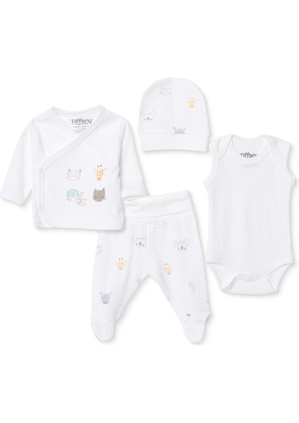 Erkek Bebek Yenidoğan Prematüre Set Interlok Zarf Yaka Uzun Kol Patikli Paça
