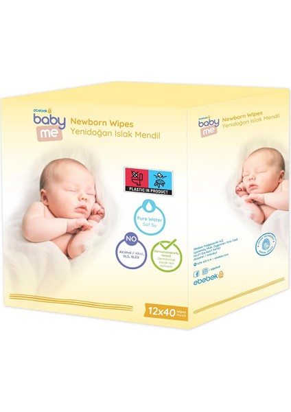 Yenidoğan Islak Mendil 12X40 Adet