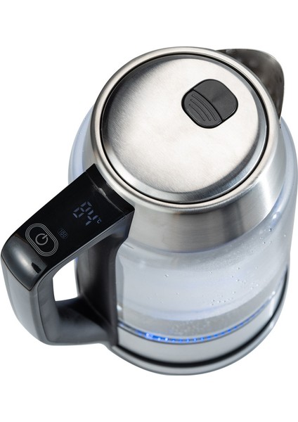 Dijital Cam Su Isıtıcı 1.7l 2200W Ayarlanabilir Isı Çift Cam Gri fiyatları