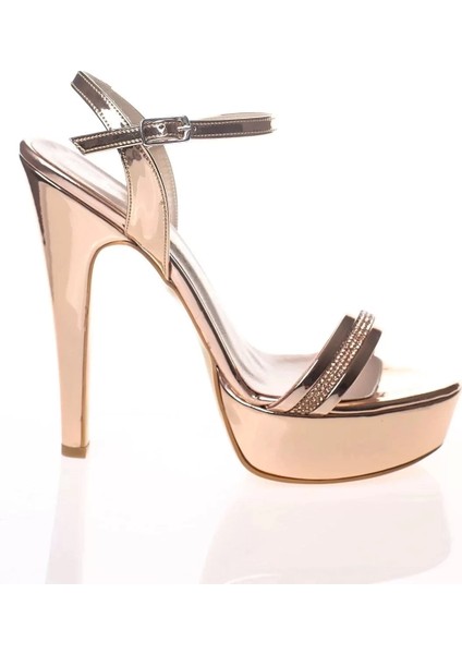 Kadın Moda Şık Rose Ayna Yol Taş Topuklu Zarif Tasarım Düğün Nişan Gece Abiye Ayakkabı