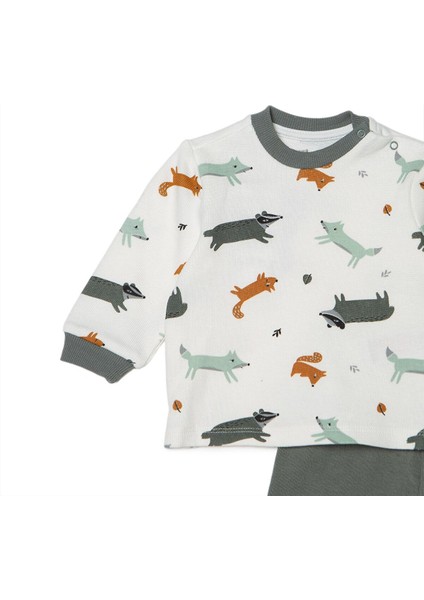 Erkek Bebek Uzun Kol Pijama Takımı Selanik Bisiklet Yaka Ribanalı Paça modelleri