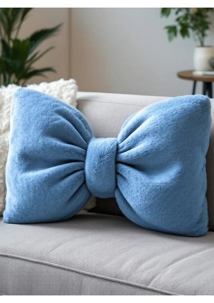 Fiyonk Görünümlü Xxl Yastık Dolgulu Peluş Kumaş Fiyonk Kurdele Hediye Yastık Kırlent Minder