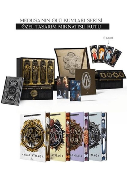Medusa'nın Ölü Kumları Serisi - Hediyeli Yan Boyamalı Mıknatıslı Kutu (Ciltli)