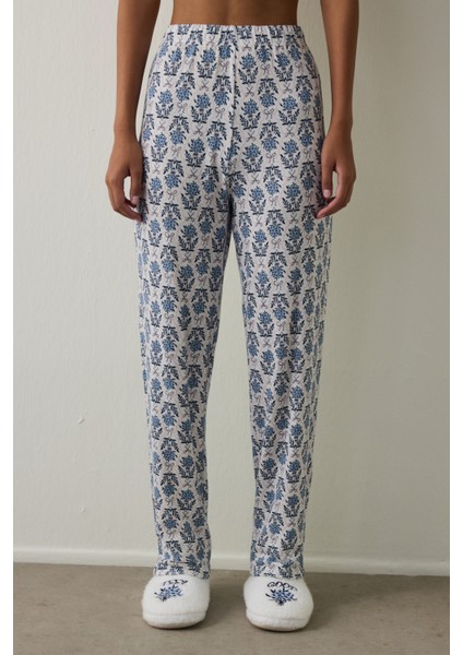 Çiçekli Tea Time Termal Etkili Pijama Altı