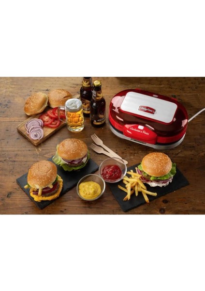 Kırmızı Renkli Hamburger Makinesi ile Lezzetli Atıştırmalıklar Hazır! fırsatları