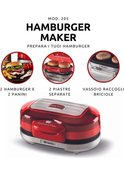 Kırmızı Renkli Hamburger Makinesi ile Lezzetli Atıştırmalıklar Hazır! indirimleri