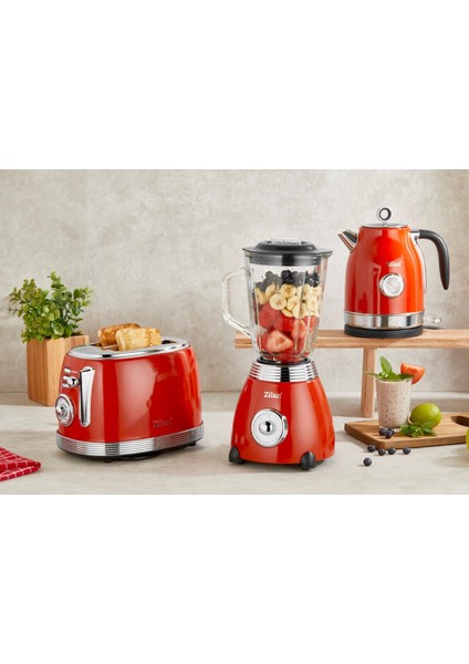 Kırmızı Retro Su Isıtıcı 1,7l 2200W Şık Tasarım indirimleri