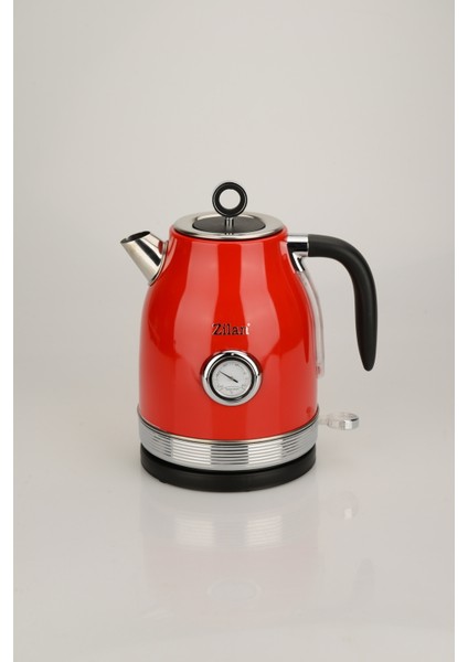 Kırmızı Retro Su Isıtıcı 1,7l 2200W Şık Tasarım