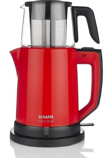 Kırmızı Elektrikli Çay Makinesi, Hızlı ve Pratik Demleme Keyfi