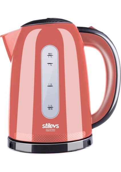 Kırmızı-Siyah Stüdyosu Şık Tasarımlı Kettle, Turuncu Detaylı, Kullanım Kolaylığı Sağlar.