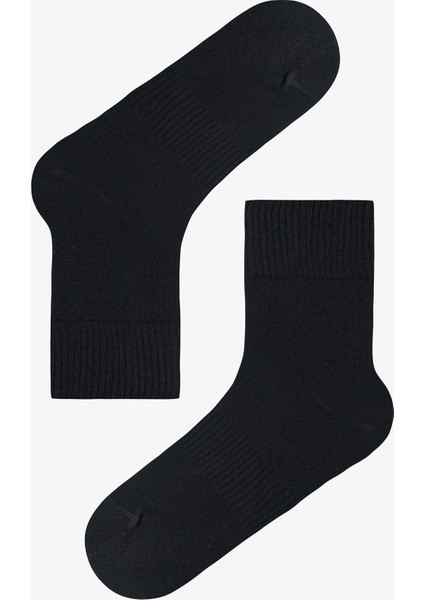 Siyah Erkek Rahat Bilek Lastikli Basic Pamuklu Soket Çorap