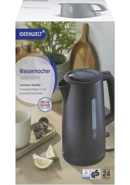 Siyah Kettle 1.7l 2200W, Pratik ve Şık Mutfak Gereçleri fiyatları