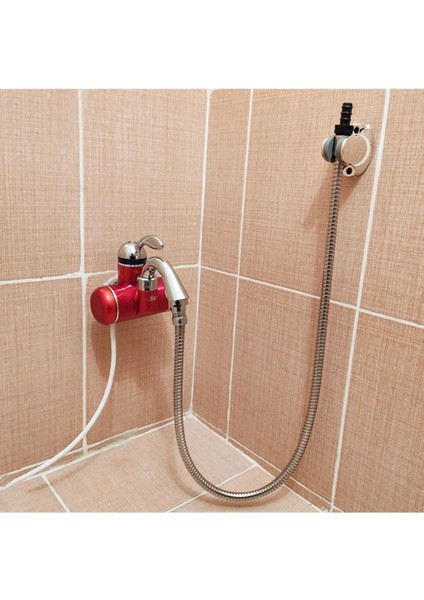 Kırmızı Elektrikli Taharet Ani Su Isıtıcılı Musluk, Hijyen ve Pratik Kullanım Sağlar