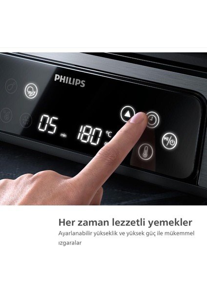 7000 Serisi Izgara ve Tost Makinesi, Dijital Kontrol, Çıkarılabilir Yağ Damla Tepsisi, Siyah fırsatları