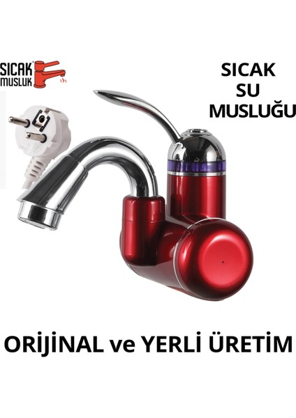 Duvara Monteli Elektrikli Anlık Su Isıtıcı Kırmızı Dsg-5k