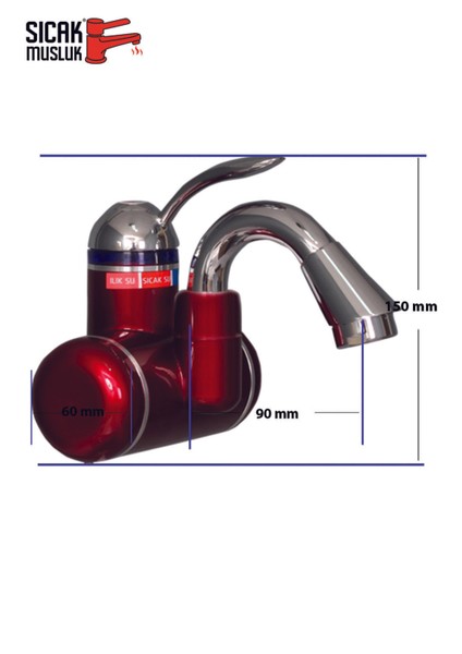 Duvara Monteli Elektrikli Anlık Su Isıtıcı Kırmızı Dsg-5k fiyatları