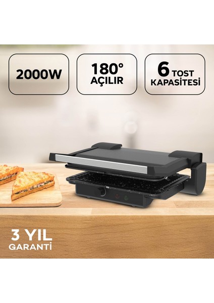 K469 Siyah Tost Makinesi, Pratik ve Şık Tasarım