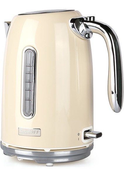 Şık Bej 1.7 Litre Retro Su Isıtıcı, Vanilya Krem Rengi Yeni Tasarım
