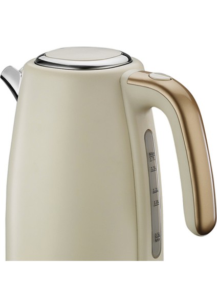 Modern 1.7l Vanilya Krem Renkli Gold Su Isıtıcı fiyatları