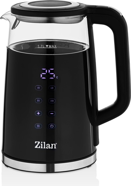 Dijital Çift Duvarlı Su Isıtıcı, 1.7l, Ayarlanabilir Isı, Siyah Renk, 2200W