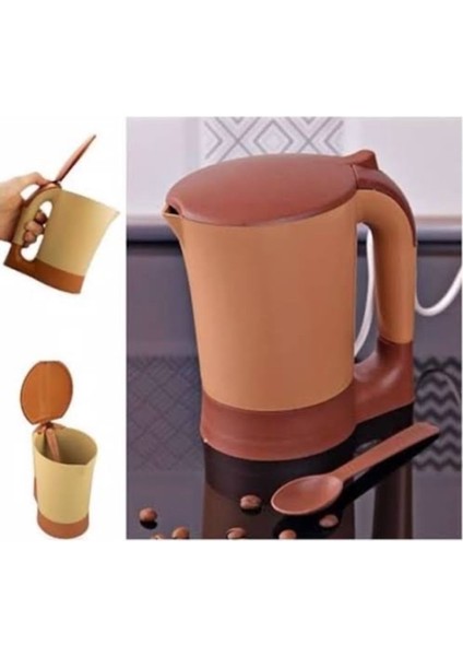 Büyük Boy Pratik Kahve ve Çay Makinesi, Kettle, Su Isıtıcı, Kahverengi indirimleri