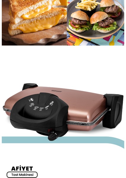 Izli ve Ayarlanabilir 5 Kademe Tost ve Izgara Makinesi, Pratik Kullanım Sağlar.