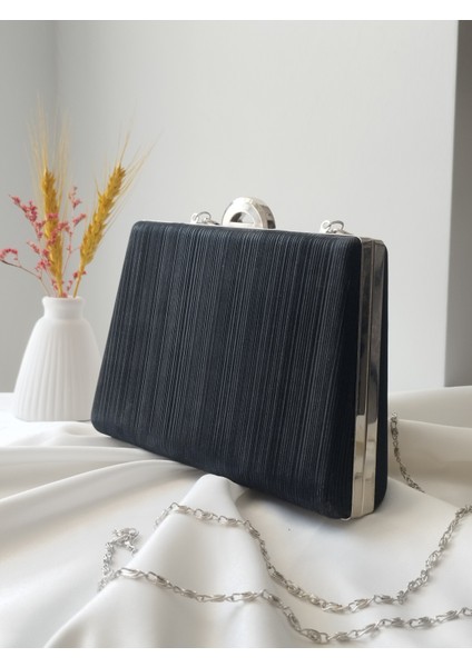 Simli Model Siyah Kadın Düğün, Nişan, Clutch, Abiye Çanta indirimleri
