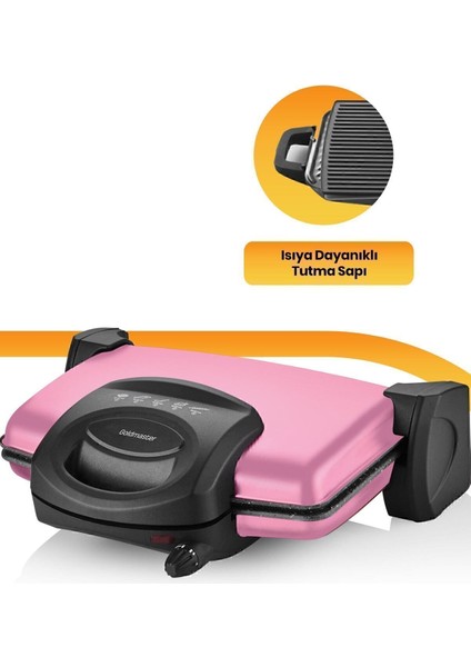 Pembe Granit Tost ve Izgara Makinesi, 5 Kademe Ayar, Çıkarılabilir Plakalar fırsatları
