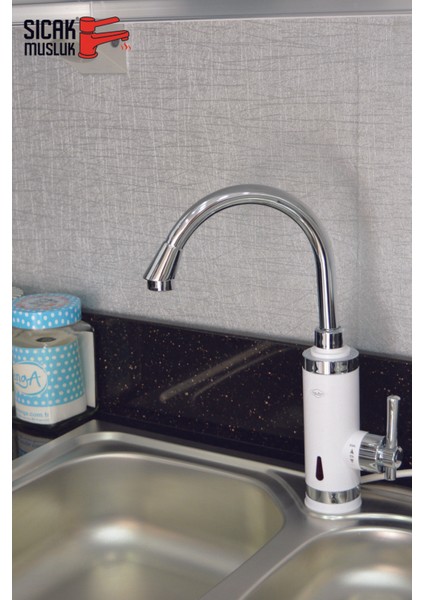 Beyaz Elektrikli Ani Su Isıtıcı, Pratik ve Güçlü Termal Musluk fiyatları