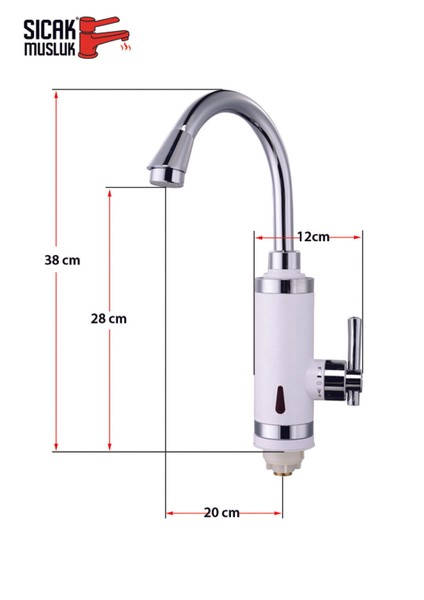 Beyaz Elektrikli Ani Su Isıtıcı, Pratik ve Güçlü Termal Musluk modelleri