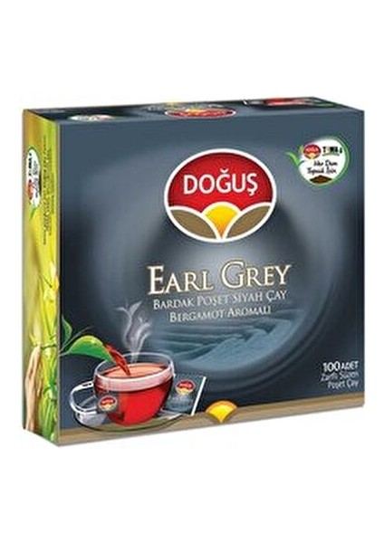 Bardak Poşet Çay Earl Grey 100 Adet Bergamot Aromasıyla Ferahlatıcı İçim