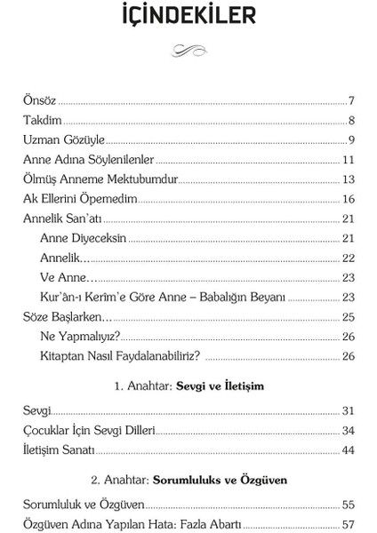 Anne - Baba ve Eğitimcilere 9 Anahtar - Şerife Tortop modelleri