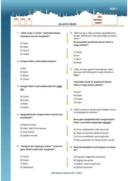 Temel Dini Bilgiler (Sorulu - Cevaplı) - Ramazan Turan modelleri