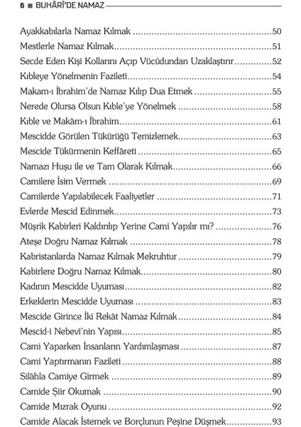 Buhari'de Namaz fırsatları