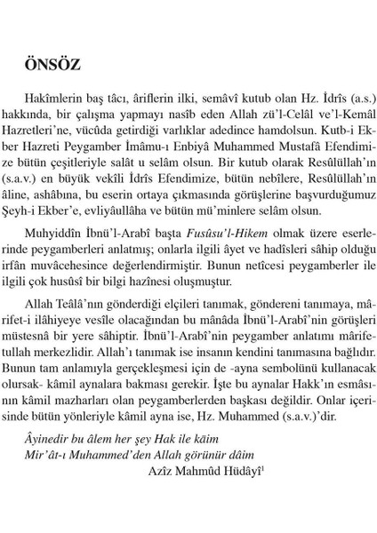 Şeyhi Ekber İbn Arabi'de İdris Peygamber