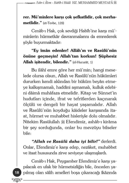 Fahr-I Alem Habib-I Hüda Hz. Muhammed Mustafa - Osman Nuri Topbaş