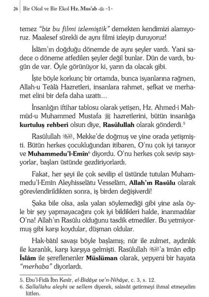 Bir Okul ve Bir Ekol Hz. Musab - Adem Saraç indirimleri